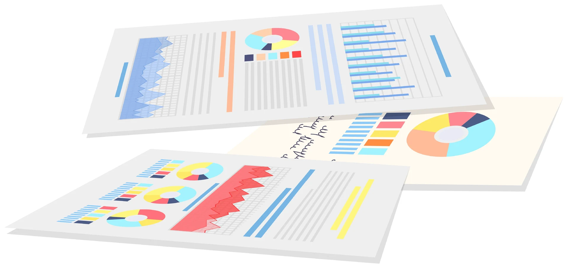 Wissenschaftliche Publikationen mit farbigen Graphen.